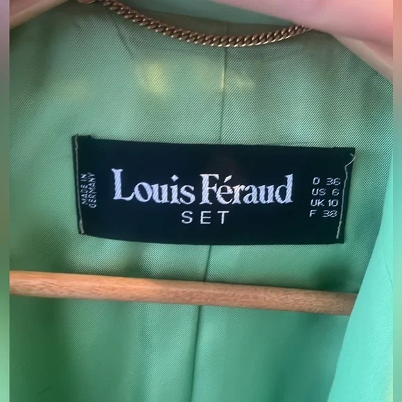 Vintage Lime Green Silk Blend Blazer Size 6 Designer Quiet Luxury - Picture 2 of 11